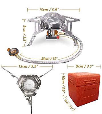 Mini Square Camping Stove,compact folding, wind proof, Piezo Ignition, Use  with butane gas tank, Very Perfect for outdoor backpacking, picnics, hiking