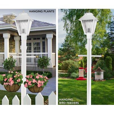 10 Ft. White Outdoor Lamp Post, Traditional In Ground Light Pole