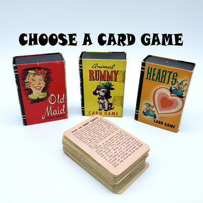 Vintage Mini Card Game Set. Mixies, Old Maid, in Original Case