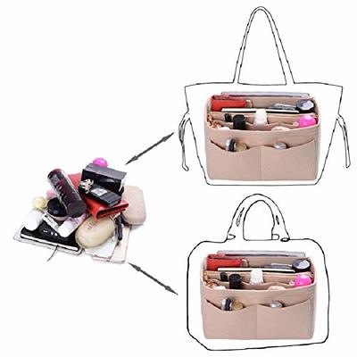 Slender Medium Felt Women Handbag Organizer Insert with Removable Wallet,  Bag Organizer for Speedy Neverfull, Graceful Tote Handbag Beige 