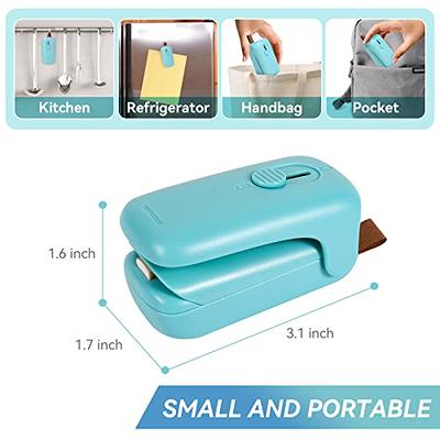 Mini Bag Sealer, Mini bag sealer heat seal,Bag Sealers,Handheld Heat Vacuum  Sealer, 2 in 1 Heat Sealer and Cutter with Lanyard, Portable Bag Resealer