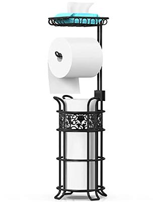Toilet Paper Holder Free Standing Toilet Paper and Wipes Stand Bathroom  Toilet Paper Dispenser Tissue Holder with Storage Shelf (Black) - Yahoo  Shopping