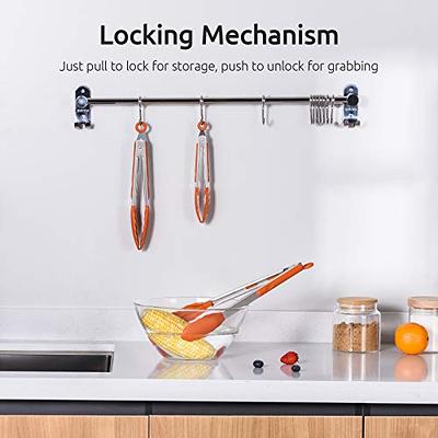 4 Pack Silicone Kitchen Cooking Tongs Set, Stainless Steel