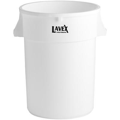 Lavex 55 Gallon Gray Round Commercial Trash Can and Lid