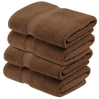 FRESHFOLDS Orange Solid 100% Cotton Bath Towel (Set of 4), Light