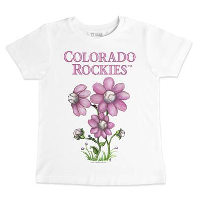 Youth Colorado Rockies Tiny Turnip White Base Stripe T-Shirt