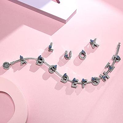 Solid 925 Sterling Silver Triangle Alphabet Letter Bead Fit European  Bracelet