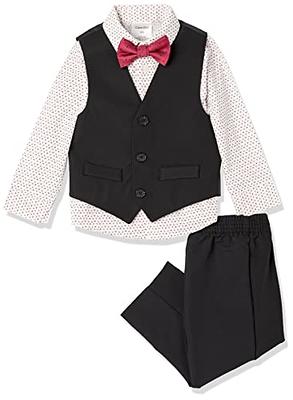 Kids Baby Boy Suit Clothes Gentleman Wedding Formal Vest Tie Shirt Pant 4PC  Set