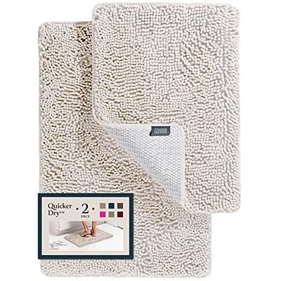 COCOER Non Slip Bath-Mat Super Absorbent Washable Bath Mats for Bathroom  with