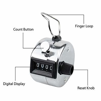 Ktrio 4 Digit Number Tally Counter Lap Counter Hand Tally Counter Clicker  Silver Handheld Tally Counter Digit Tally Counter Metal Mechanical Counter