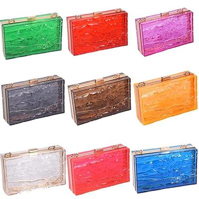 Clear Acrylic Box Clutch Bag Women Evening Bags Transparent Purses