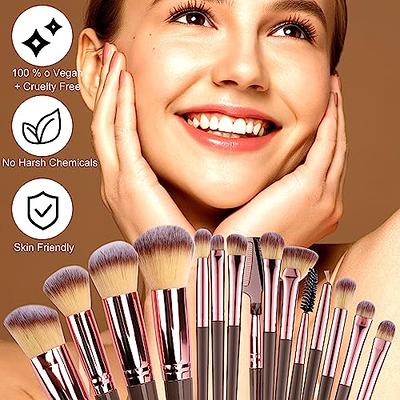 (Black) - Professional Makeup Brush Collection, 15pcs Set High End Cosmetic Brush, Cruelty Free Synthetic Bristles for Foundation Blending Powder Blus