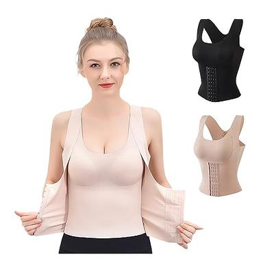 EUYZOU Women's Underbust Shapewear Tank Tops - Seamless Tummy Control  Compression Camisole Tops Slimming Tank - Black S at  Women's  Clothing store