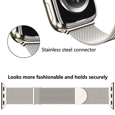 ZXCASD Metal Bands Compatible with Apple Watch Band 38mm 40mm 41mm Women Men,Black Loop Adjustable Mesh Strap for iWatch Series 9 8 7 6 5 4 3 2 1 SE