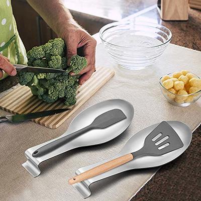 Curved Ceramic Ladle Holder & Spoon Rest With Optional Gold Cutlery