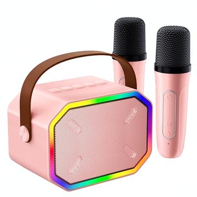 MicPioneer Kids Karaoke Machine, Mini Bluetooth Karaoke Speaker with 2  Wireless Microphone and LED Lights for Adults, Birthday Gifts for  Girls/Boys