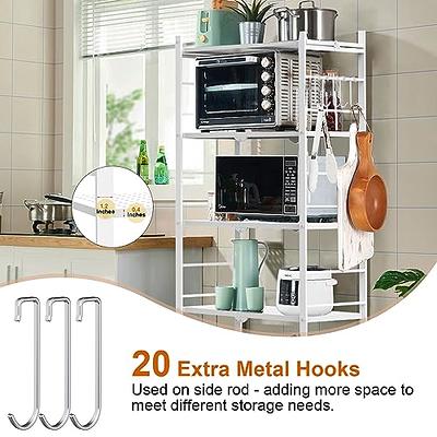 Himix Storage Shelves with 20 Hooks, 5-Tier Collapsible Organization  Storage Rack Bookshelf Folding Pantry Shelves Cube Shelf Wire Shelving  Holds 440