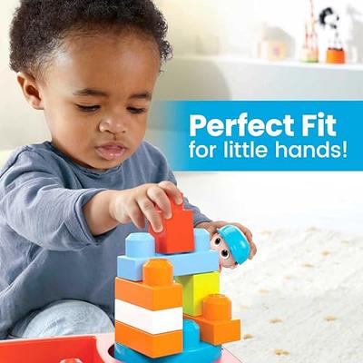 MEGA BLOKS Fisher-Price Toddler Block Toys, Big Building Bag with 80 Pieces  and Storage, Blue, Gift Ideas for Kids Age 1+ Years