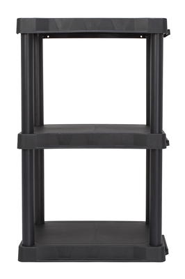 AVF Small Black Glass 3 Tier Shelving Unit (Chrome) S33-A