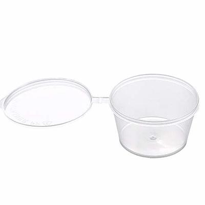 100 Sets] 4 oz Small Plastic Containers with Lids, Jello Shot Cups