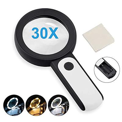 30x Magnifier With 6 Led Light Lamp Optics Lens Mini Magnifying