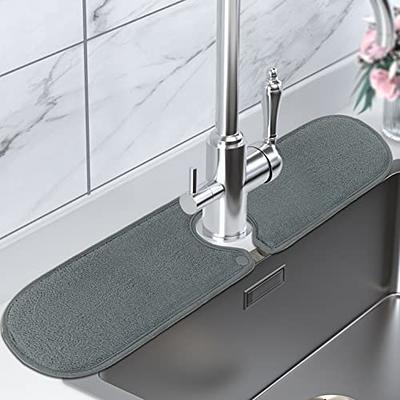 Kitchen Sink Splash Guard,24 inch Silicone Sink Faucet Mat, Sink Draining  Pad Behind Faucet, Kitchen Sink Accessories,Faucet Absorbent Mat, Bathroom