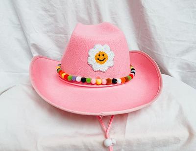 Pink & Yellow Aesthetic Preppy Cowgirl Hat