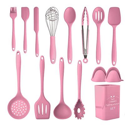 Better Houseware Red Silicone Kitchen Utensil Set, 5-Piece Non-Stick Tools, Dishwasher Safe, Heat-Resistant