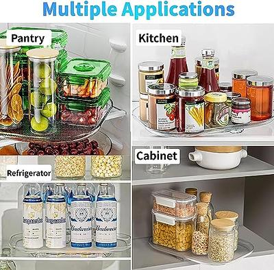 Lazy Susan Turntable Organizer For Refrigerator, 15.67'' Clear Rectangular Fridge  Organizer Storage, Lazy Susan For Cabinet, Table