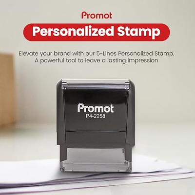 Promot Self Inking Personalized Stamp - Up to 5 Lines of Personalized Text,  Custom Address Stamp, Office Stamps, Customizable Rubber Stamp, Name Stamp  for Business Easy to Change Ink Cartridge-Medium - Yahoo Shopping