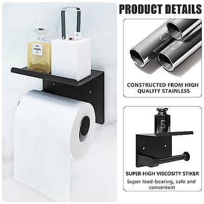 Designs Matte Black Toilet Paper Holder With Shelf, Flushable