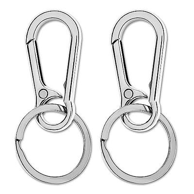 WLLHYF 2 Pieces Metal Keychain Carabiner Clip Key Ring Chain Holder with  Keyring Clips Men Silver Keychain Hook Organizer for Car Keys Purse Finder  - Yahoo Shopping