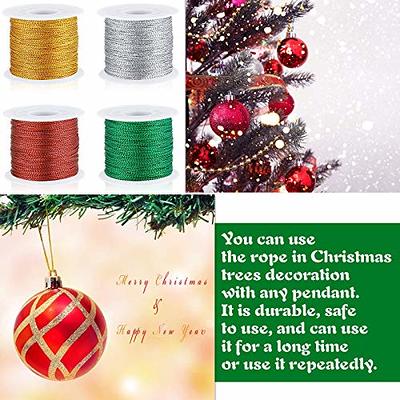  PH PandaHall 2mm Metallic Cord, 54 Yards Metallic Tinsel  Elastic Cord Ribbon Stretch Cord Ribbon Wrap Thread Tag Cord for Christmas  Ornament Hanging Decoration Jewelry Making Wrap Ribbon, Silver : Everything