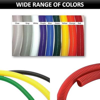 Electriduct Split Wire Loom Tubing Polyethylene Corrugated Flexible Conduit  - 3/4 Nominal Size - 20 Feet - Black