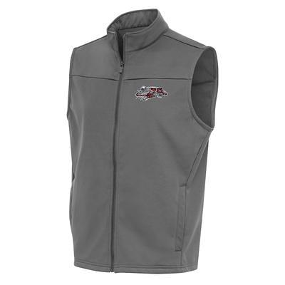 Men's Antigua Black Louisville Cardinals Links Full-Zip Golf Vest