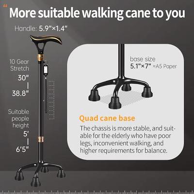 ispuoocti Smart Alarm Quad Cane Walking Cane for Men and Women with Light,  Telescopic Adjustable Walking Sticks for Seniors-Heavy Duty Free Standing  Cane,USB Direct Charging,with Travel Bag(Quad) - Yahoo Shopping