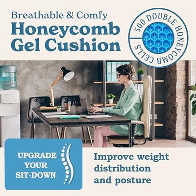 Wansimoo Gel Seat Cushion,Car or Office Chair Seat Cushion,for Pressure  Relief Pain,with Non-Slip Cover,Thickened Double Honeycomb Breathable