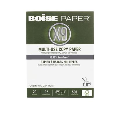 Boise® X-9® Multi-Use Printer & Copier Paper, Letter Size (8 1/2 x 11),  5000 Total Sheets, FSC® Certified, 92 (U.S.) Brightness, 20 Lb, White, 500  S - Yahoo Shopping