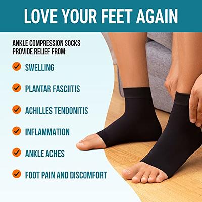 Ankle High Open Toe Compression Socks for Women 20-30mmHg