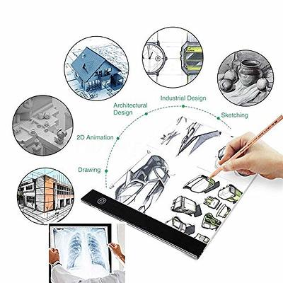 A4 LED Tracing Light Box, Drawing Light Pad, Ultra-thin Dimmable Brightness  Portable USB Power Tracing Light Pad for Artists Drawing Sketching