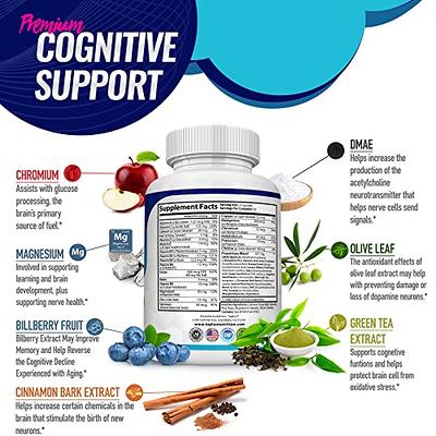 40-in-1 Brain Booster Supplement For Focus, Memory, Clarity, Energy |  Advanced Vitamins Plus eBook | For Men & Women, Cognitive Function  Nootropic