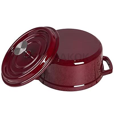 Enameled Cast Iron Dutch Oven - Red Color with Lid, 3.2-quart - by