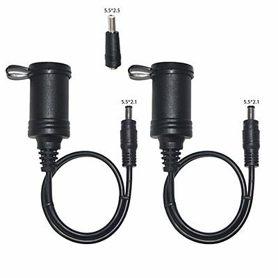 2 PACK] Cigarette Lighter to DC 5.5mm x 2.1mm Jack Adapter -12v DC