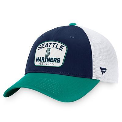 Men's Fanatics Branded Navy/Aqua Seattle Mariners League Logo Cuffed Knit Hat with Pom