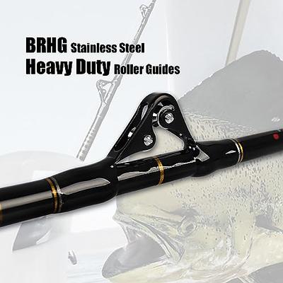 Fiblink Saltwater Offshore Heavy Trolling Fishing Rod Big Game Conventional  Boat Fishing Roller Rod Pole with All Roller Guides (Heavy Power, 5-Feet