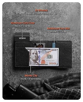 YESIIW AirTag Wallet with Apple Airtag Holder for Men RFID Blocking Pop up  Air Tag Leather Wallet with Zipper, Money Clip, ID Window Slim Smart Credit