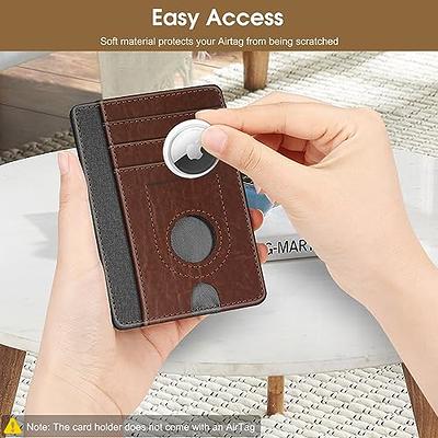 AirTag Minimalist Card Wallet  Genuine Leather Wallet RFID Blocking