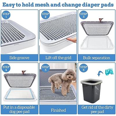 Hamiledyi Dog Potty Tray with Wall Pee Pad Tray Reusable Puppy