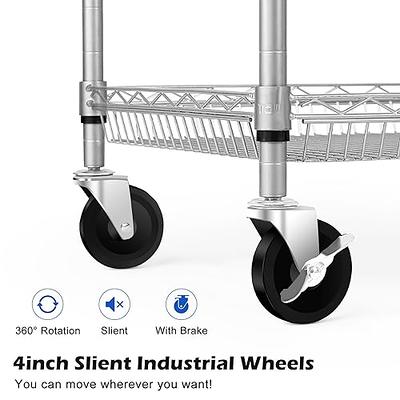 Finnhomy 3 Tier Heavy Duty Commercial Grade Utility Cart, Wire Rolling