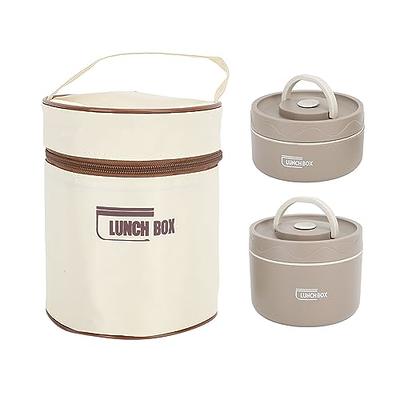 Kitchen Details 2-Tier White Insulated Stainless Steel Lunch Box